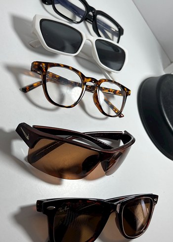 Kadın Minimalist Kahverengi Gözlükler - Görsel 3