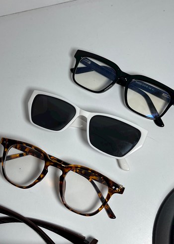 Kadın Minimalist Kahverengi Gözlükler - Görsel 5