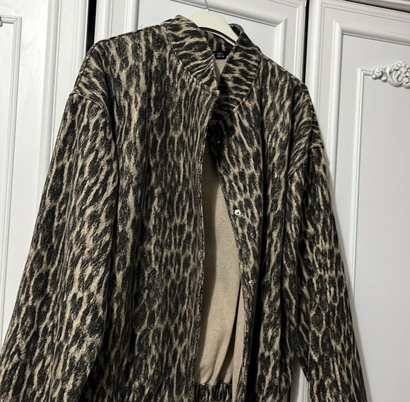 Leopar Desenli Bomber Ceket - Görsel 3