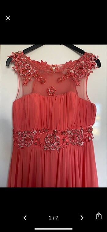 Nişan abiye pembe abiye uzun abiye - Görsel 2