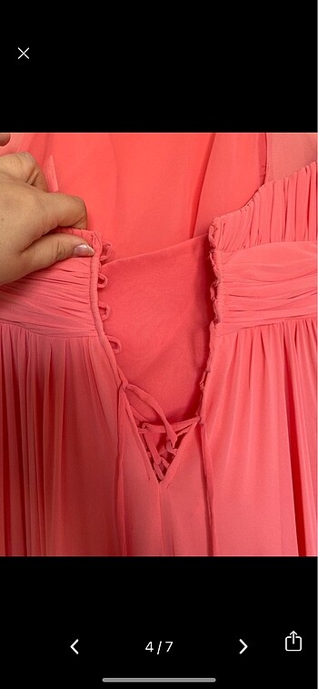 Nişan abiye pembe abiye uzun abiye - Görsel 4