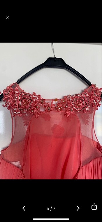 Nişan abiye pembe abiye uzun abiye - Görsel 5