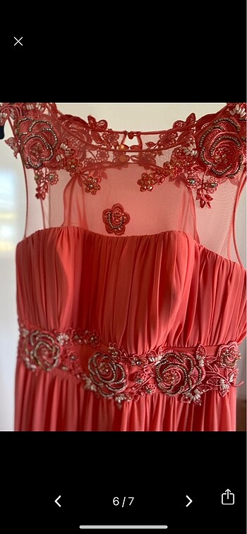 Nişan abiye pembe abiye uzun abiye - Görsel 7