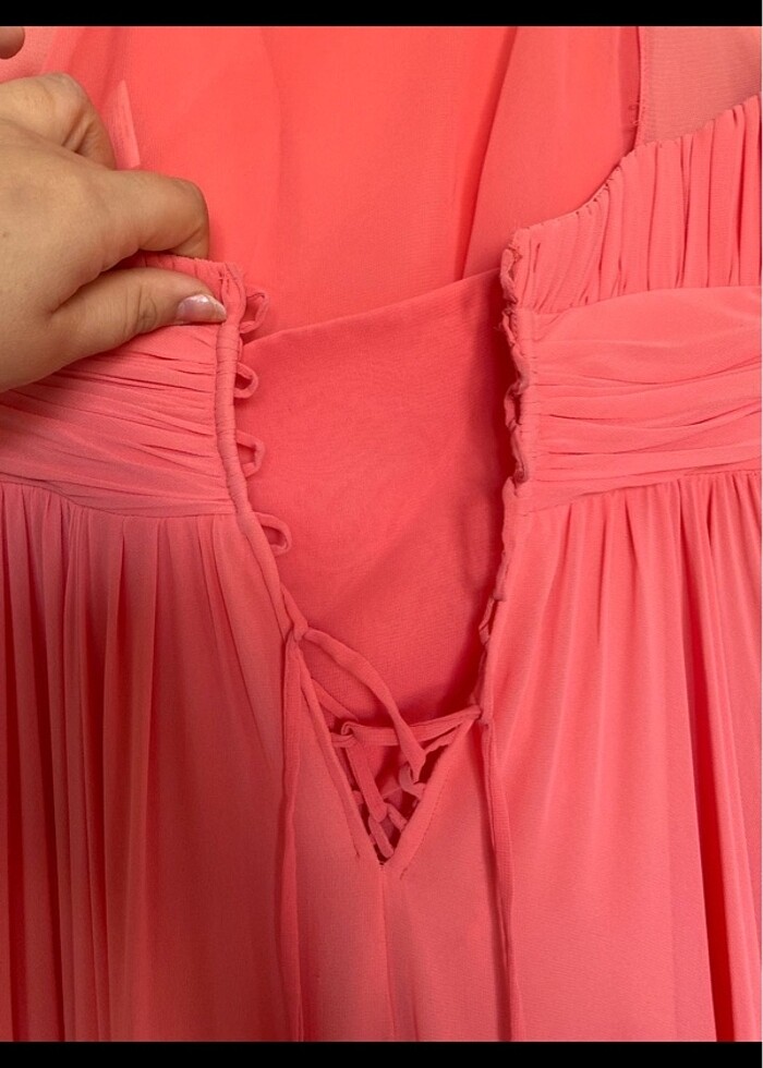 Nişan abiye pembe abiye uzun abiye - Görsel 4