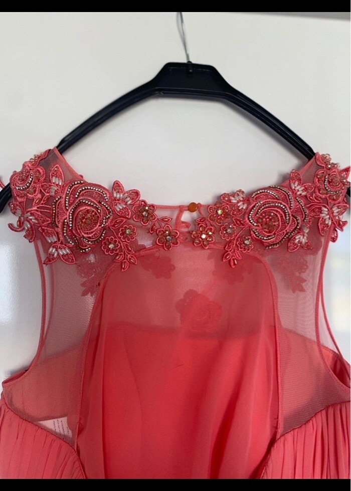 Nişan abiye pembe abiye uzun abiye - Görsel 5