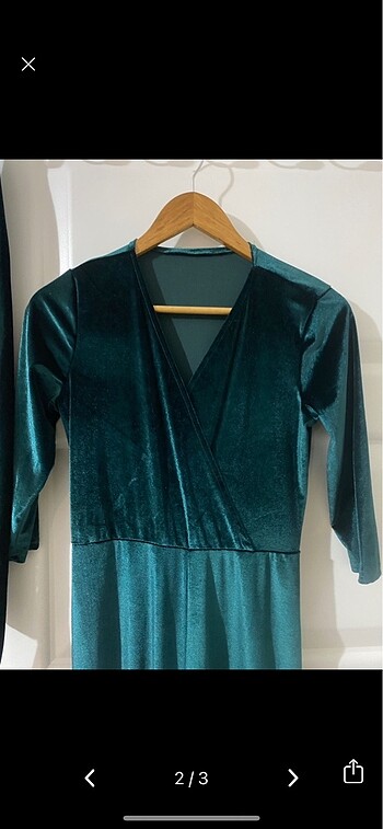 Yeşil tulum rahat tulum kadife tulum - Görsel 2