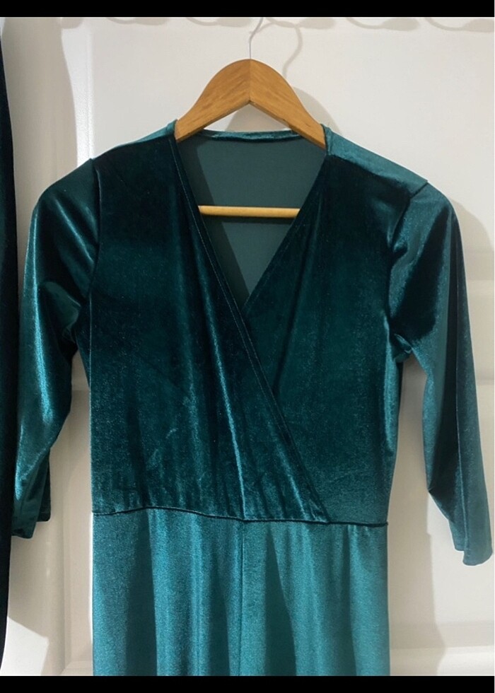 Yeşil tulum rahat tulum kadife tulum - Görsel 2