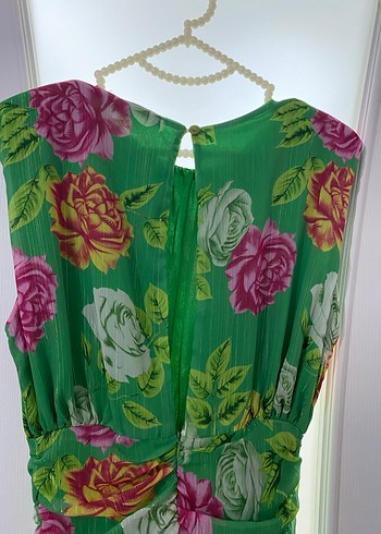 ZARA YEŞİL GÜLLÜ ELBİSE - Görsel 4