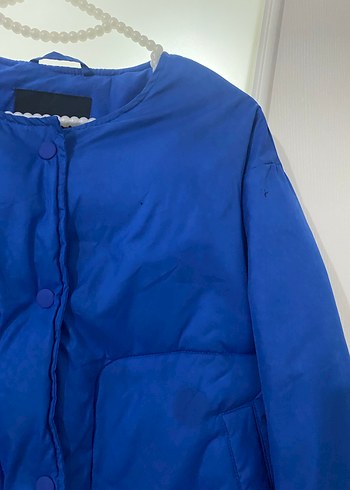 Mavi Düğmeli Kadın Ceket - Görsel 2