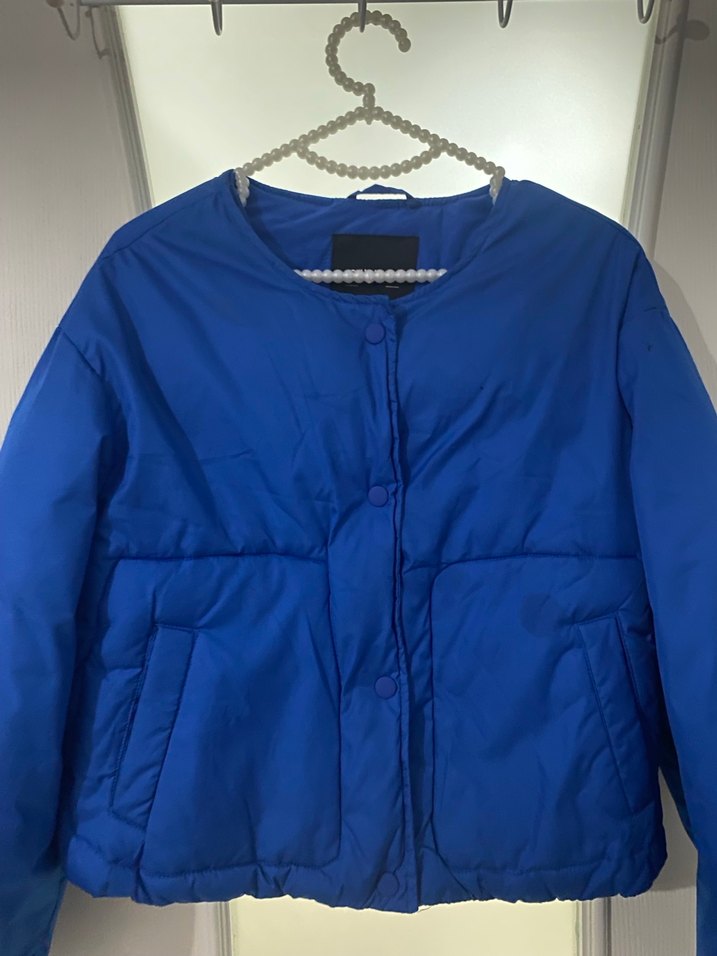 Mavi Düğmeli Kadın Ceket - Görsel 3