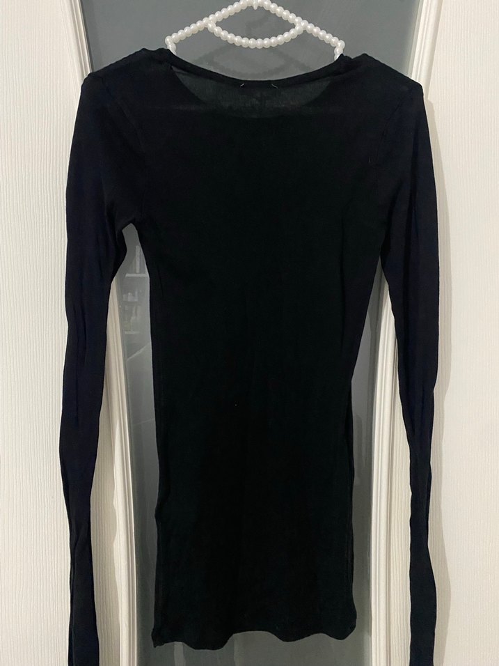 Siyah Uzun Kollu Transparan Zara Bluz - Görsel 4