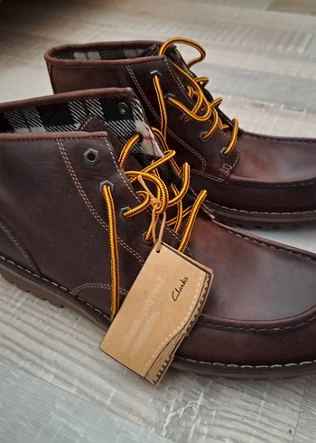 Clarks 46 Numara 100 Deri Clarks Erkek Kahverengi Bagcikli Bot