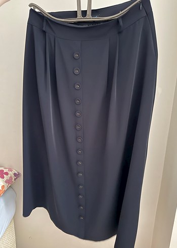 Düğmeli Uzun Siyah Kadın Etek - Görsel 2