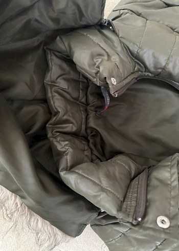 Haki Uzun Kadın Kışlık Mont Kürklü Kapüşonlu - Görsel 4