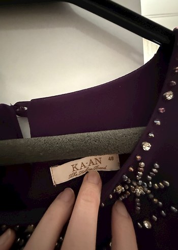 Mor Uzun Kollu V Yaka Kadın Abiye Elbise - Görsel 6