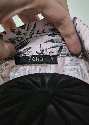 s Beden Gri Desenli Pembe Uzun Kollu Tunik