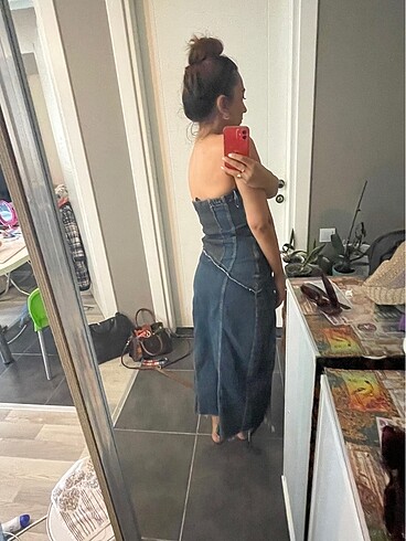 xs Beden lacivert Renk Zara kot elbise