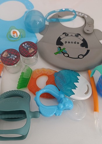 Renkli Bebek diş kaşıyıcı,biberon, emzik... - Görsel 3