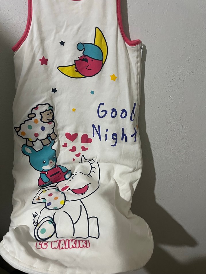 Beyaz Desenli Bebek Uyku Tulumu 1 yaş - Görsel 3