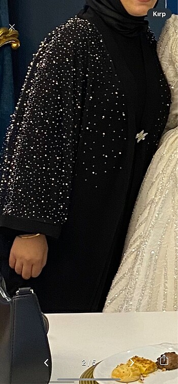 universal Beden siyah Renk Setrems taşlı abaya