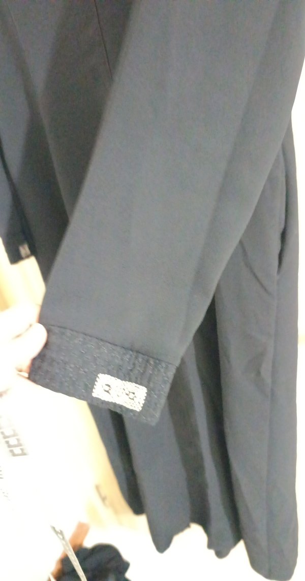 Düğmeli Siyah Uzun Kadın ferace - Görsel 5