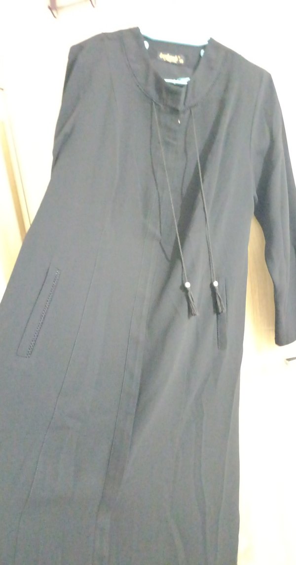 Siyah Uzun Kadın Overcoat Püsküllü Ferace - Görsel 3