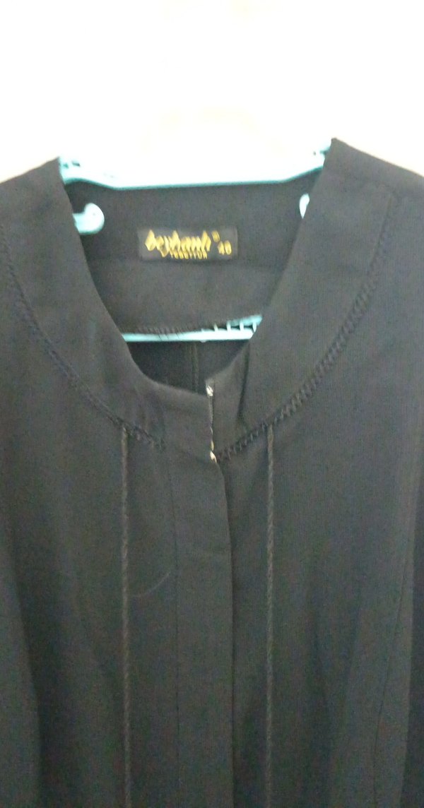 Siyah Uzun Kadın Overcoat Püsküllü Ferace - Görsel 2