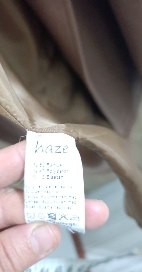 Düğmeli Bej Süet Kadın Uzun Kaban - Görsel 5