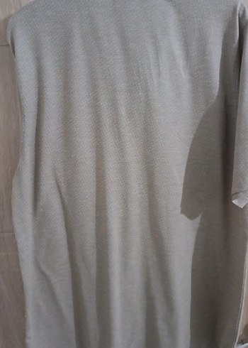 Bej Keten Kısa Kollu Polo Tişört - Görsel 3