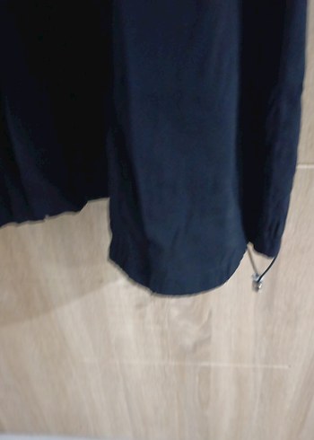 Siyah Rahat Kesim Uzun trençkot kap - Görsel 3