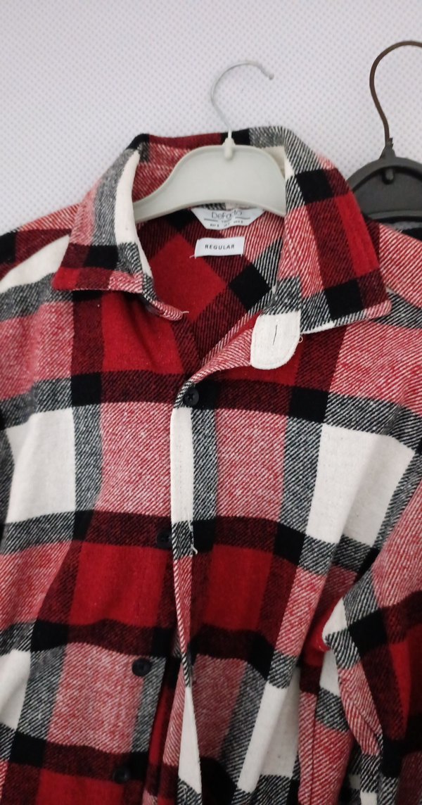 Düğmeli, Kareli, Dar Kesim Erkek  Gömlek - Görsel 3