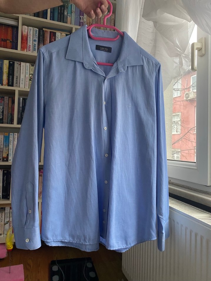 Erkek Mavi Denim Düğmeli Gömlek - Görsel 2