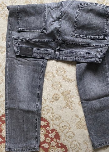 Gri Bol Kesim Midi Denim Kadın Pantolon - Görsel 4