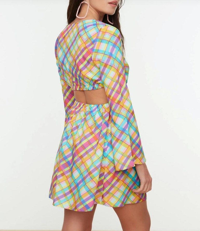 Renkli Mini Elbise - Görsel 2