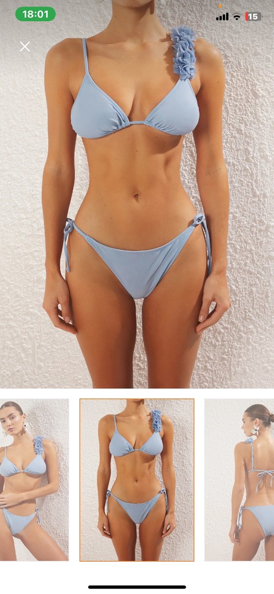 Mavi Mini Strappy Kadın Bikini - Görsel 2