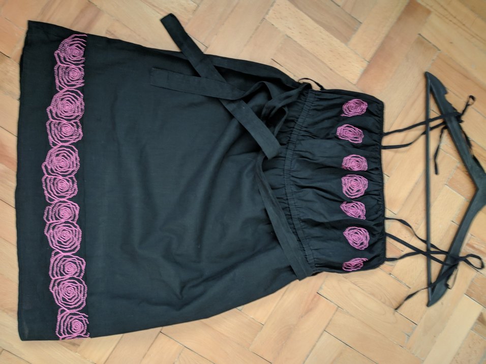 Pembe Nakışlı kısa Elbise - Görsel 2