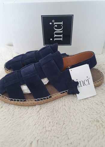 Mavi Süet Erkek Espadril Sandalet - Görsel 3