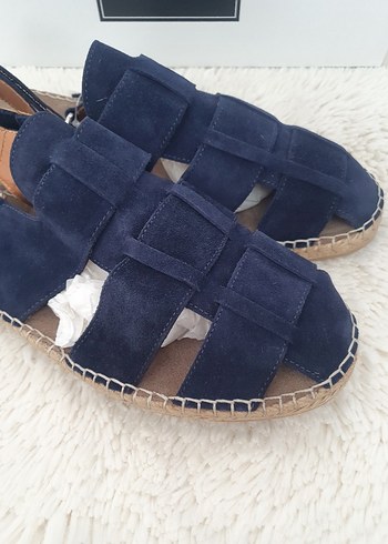 Mavi Süet Erkek Espadril Sandalet - Görsel 5