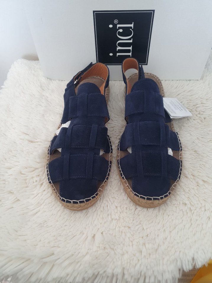 Mavi Süet Erkek Espadril Sandalet - Görsel 2