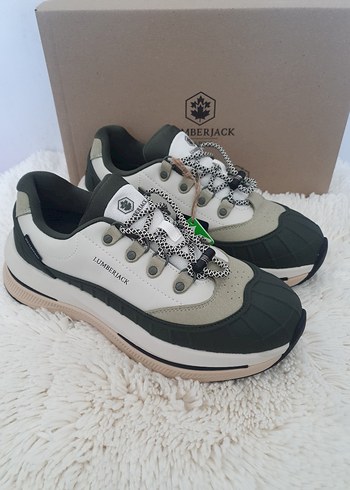 Lumberjack Beyaz Gri Yılan Desenli Platform Spor Ayakkabı