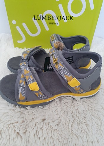 34 Beden Lumberjack Junior Gri-Sarı Erkek Spor Sandalet
