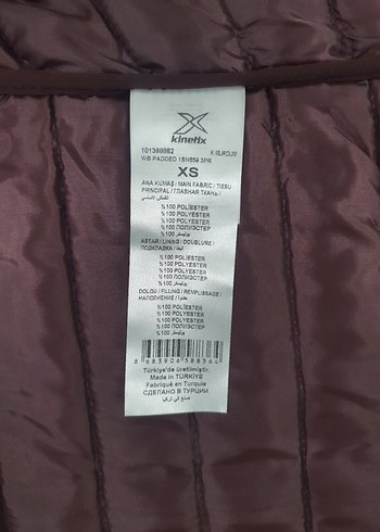 xs Beden mor Renk Mor Kadın Kışlık Fermuarlı Mont