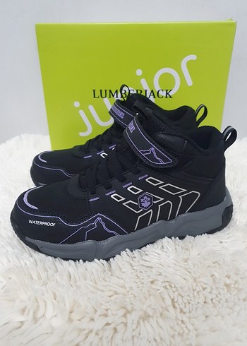 34 Beden Mor Erkek Çocuk Spor Ayakkabı Velcro
