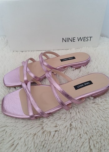 37 Beden Nine West Pembe Blok Topuklu Kadın Terlik