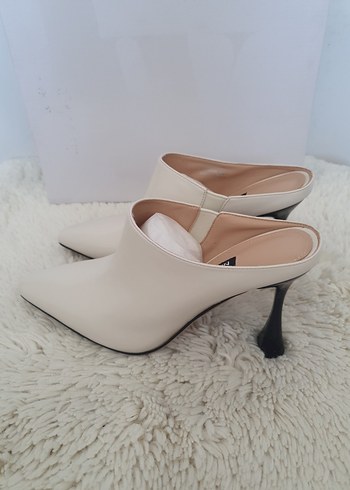 36 Beden Nine West Beyaz Kadın Topuklu Terlik