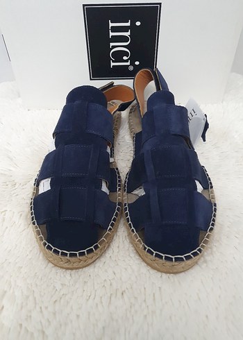 inci Koyu Mavi Süet Tokalı Erkek Espadril