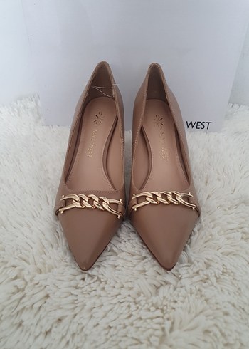 Nine West Bej Deri Stiletto Topuklu Kadın Ayakkabı - Görsel 2