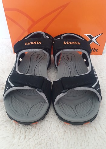 Erkek Gri-Siyah Spor Sandalet Velcro Kapatma - Görsel 2