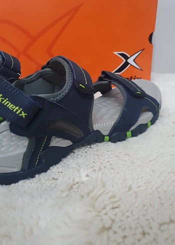 Erkek Spor Gri-Mavi Cırtcırtlı Sandalet - Görsel 5