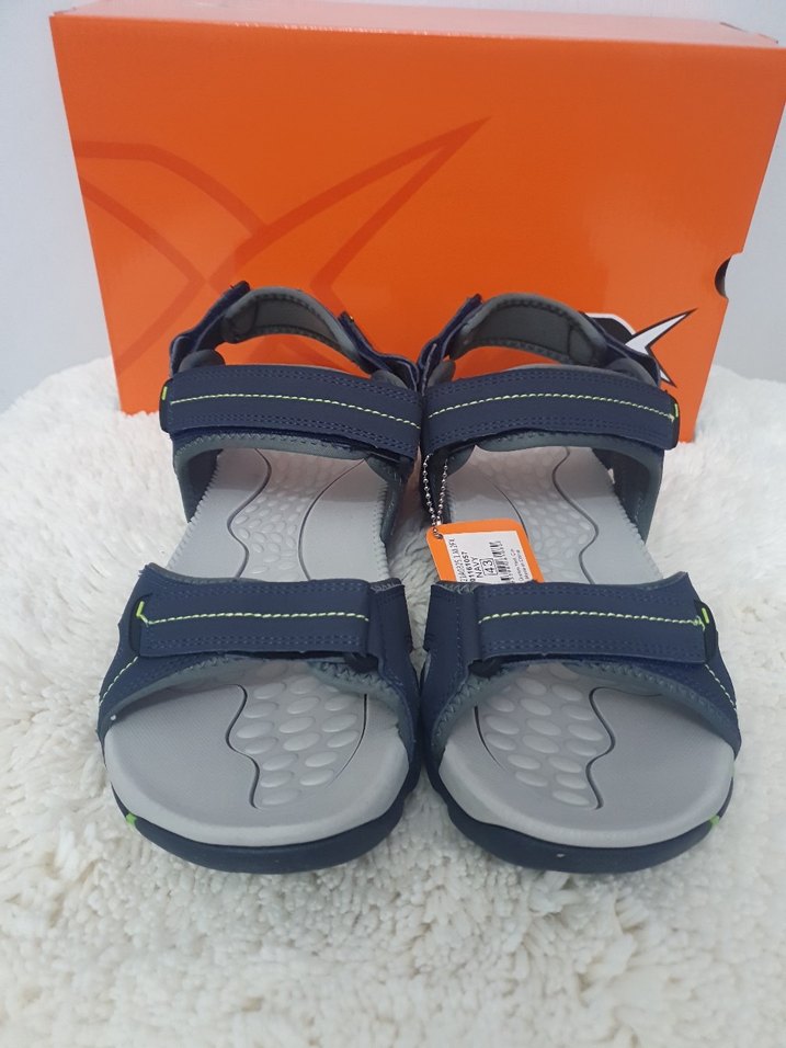 Erkek Spor Gri-Mavi Cırtcırtlı Sandalet - Görsel 2